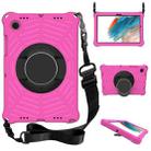 For Samsung Galaxy Tab A8 10.5 2021 Spider King EVA Protective Case with Adjustable Shoulder Strap & Holder(Rose Red) - 1