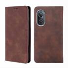 For Huawei Nova 9 SE 4G Skin Feel Magnetic Horizontal Flip Leather Phone Case(Dark Brown) - 1