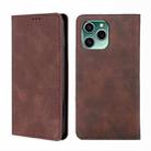 For Honor 60 SE Skin Feel Magnetic Horizontal Flip Leather Phone Case(Dark Brown) - 1