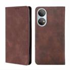 For Honor Play 30 Plus Skin Feel Magnetic Horizontal Flip Leather Phone Case(Dark Brown) - 1