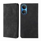 For Honor X7 4G Skin Feel Magnetic Horizontal Flip Leather Phone Case(Black) - 1