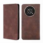 For Honor X30 Skin Feel Magnetic Horizontal Flip Leather Phone Case(Dark Brown) - 1