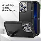 For iPhone 14 Plus 3 in 1 Rugged Holder Phone Case  (Black + Black) - 2
