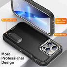 For iPhone 14 Plus 3 in 1 Rugged Holder Phone Case  (Black + Black) - 3