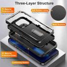For iPhone 14 Plus 3 in 1 Rugged Holder Phone Case  (Black + Black) - 4