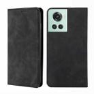 For OnePlus ACE/10R Skin Feel Magnetic Horizontal Flip Leather Phone Case(Black) - 1
