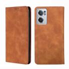 For OnePlus Nord CE 2 5G Skin Feel Magnetic Horizontal Flip Leather Phone Case(Light Brown) - 1