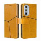 For Motorola Moto Edge+ 2022/Edge 30 Pro Geometric Stitching Horizontal Flip Leather Phone Case(Yellow) - 1