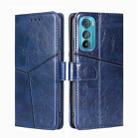 For Motorola Edge 30 Geometric Stitching Horizontal Flip Leather Phone Case(Blue) - 1