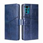 For Motorola Moto G22 Geometric Stitching Horizontal Flip Leather Phone Case(Blue) - 1