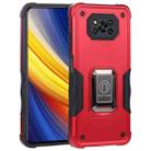 For Xiaomi Poco X3 / X3 Pro Ring Holder Non-slip Shockproof Armor Phone Case(Red) - 1