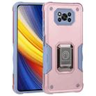 For Xiaomi Poco X3 / X3 Pro Ring Holder Non-slip Shockproof Armor Phone Case(Rose Gold) - 1