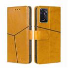 For OPPO A36 4G/A76 4G Global Geometric Stitching Horizontal Flip Leather Phone Case(Yellow) - 1