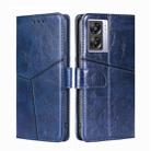 For OPPO A57 5G 2022/Realme Q5i Geometric Stitching Horizontal Flip Leather Phone Case(Blue) - 1