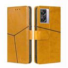 For OPPO A57 5G 2022/Realme Q5i Geometric Stitching Horizontal Flip Leather Phone Case(Yellow) - 1