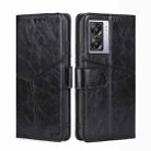 For OPPO A57 5G 2022/Realme Q5i Geometric Stitching Horizontal Flip Leather Phone Case(Black) - 1