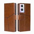 For OPPO A96 5G Geometric Stitching Horizontal Flip Leather Phone Case(Light Brown) - 1