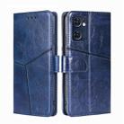 For OPPO Find X5 Lite Geometric Stitching Horizontal Flip Leather Phone Case(Blue) - 1