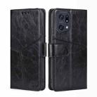 For OPPO Find X5 Pro Geometric Stitching Horizontal Flip Leather Phone Case(Black) - 1