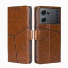 For OPPO K10 5G Geometric Stitching Horizontal Flip Leather Phone Case(Light Brown) - 1