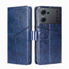 For OPPO K10 5G Geometric Stitching Horizontal Flip Leather Phone Case(Blue) - 1