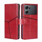 For OPPO K10 5G Geometric Stitching Horizontal Flip Leather Phone Case(Red) - 1
