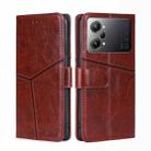 For OPPO K10 Pro 5G Geometric Stitching Horizontal Flip Leather Phone Case(Dark Brown) - 1
