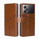 For OPPO K10 Pro 5G Geometric Stitching Horizontal Flip Leather Phone Case(Light Brown) - 1