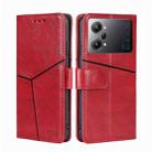 For OPPO K10 Pro 5G Geometric Stitching Horizontal Flip Leather Phone Case(Red) - 1