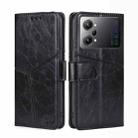 For OPPO K10 Pro 5G Geometric Stitching Horizontal Flip Leather Phone Case(Black) - 1