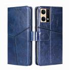 For OPPO Reno7 4G/F21 Pro 4G Geometric Stitching Horizontal Flip Leather Phone Case(Blue) - 1