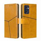 For OPPO Reno7 5G Global Geometric Stitching Horizontal Flip Leather Phone Case(Yellow) - 1