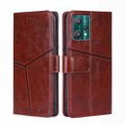 For OPPO Realme 9 Pro Geometric Stitching Horizontal Flip Leather Phone Case(Dark Brown) - 1