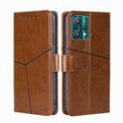 For OPPO Realme 9 Pro Geometric Stitching Horizontal Flip Leather Phone Case(Light Brown) - 1