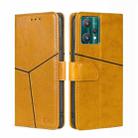 For OPPO Realme 9 Pro Geometric Stitching Horizontal Flip Leather Phone Case(Yellow) - 1