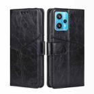 For OPPO Realme 9 Pro+ Geometric Stitching Horizontal Flip Leather Phone Case(Black) - 1