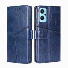 For OPPO Realme 9i Geometric Stitching Horizontal Flip Leather Phone Case(Blue) - 1