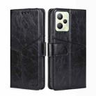 For OPPO Realme C35 Geometric Stitching Horizontal Flip Leather Phone Case(Black) - 1