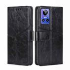 For OPPO Realme GT Neo3 Geometric Stitching Horizontal Flip Leather Phone Case(Black) - 1