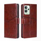 For OPPO Realme GT2 Pro Geometric Stitching Horizontal Flip Leather Phone Case(Dark Brown) - 1