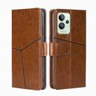 For OPPO Realme GT2 Pro Geometric Stitching Horizontal Flip Leather Phone Case(Light Brown) - 1