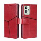 For OPPO Realme GT2 Pro Geometric Stitching Horizontal Flip Leather Phone Case(Red) - 1