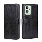 For OPPO Realme GT2 Pro Geometric Stitching Horizontal Flip Leather Phone Case(Black) - 1