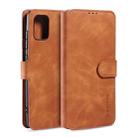 For Galaxy A51 DG.MING Retro Oil Side Horizontal Flip Case with Holder & Card Slots & Wallet(Brown) - 1