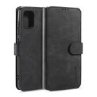 For Galaxy A71 DG.MING Retro Oil Side Horizontal Flip Case with Holder & Card Slots & Wallet(Black) - 1