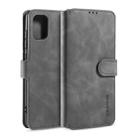 For Galaxy A71 DG.MING Retro Oil Side Horizontal Flip Case with Holder & Card Slots & Wallet(Grey) - 1