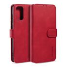 For Galaxy S20+ DG.MING Retro Oil Side Horizontal Flip Case with Holder & Card Slots & Wallet(Red) - 1