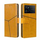 For vivo iQOO 9 Pro 5G Geometric Stitching Horizontal Flip Leather Phone Case(Yellow) - 1