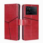 For vivo iQOO 9 Pro 5G Geometric Stitching Horizontal Flip Leather Phone Case(Red) - 1