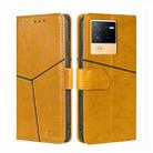 For vivo iQOO Neo6 5G Geometric Stitching Horizontal Flip Leather Phone Case(Yellow) - 1